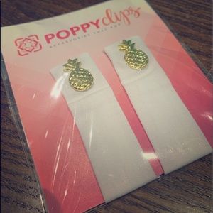 Brand New White and Gold Pineapple PoppyClips